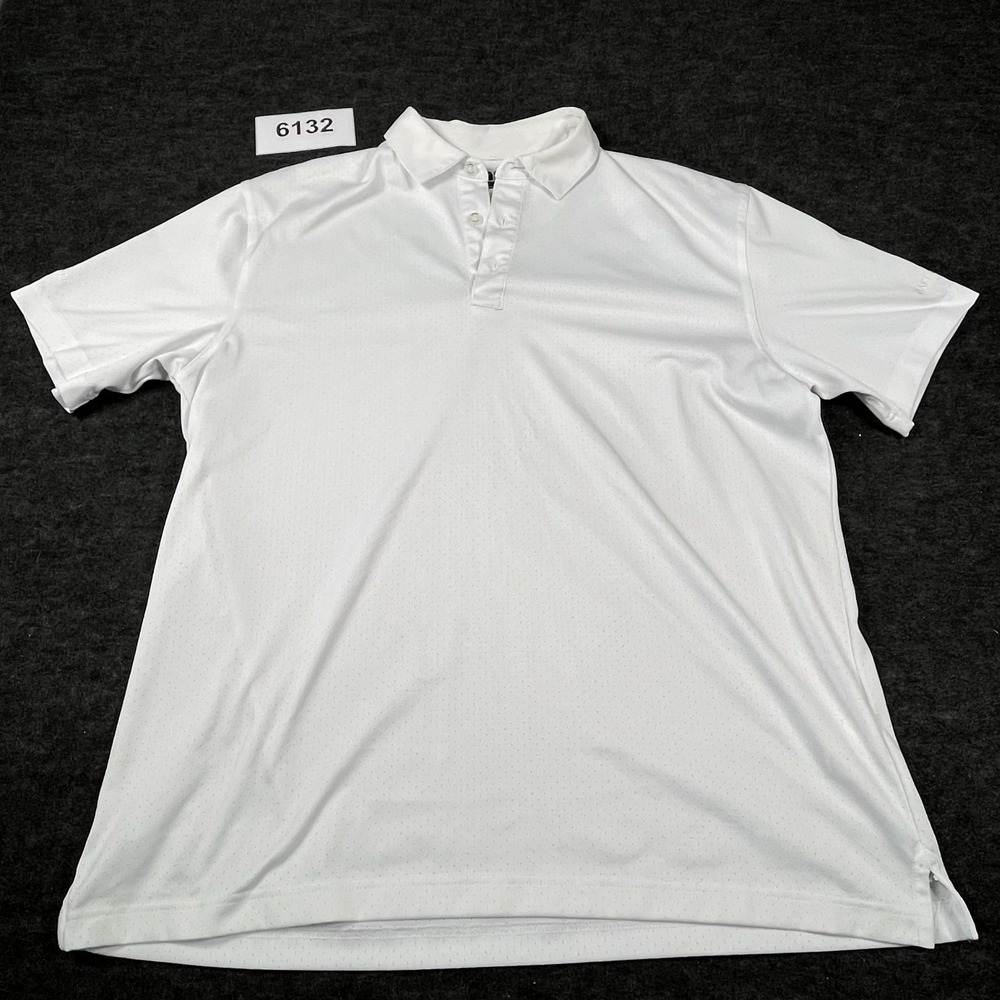 Callaway Opti-Dri Performance Polo Shirt Mens Large White Mesh Textured Golf